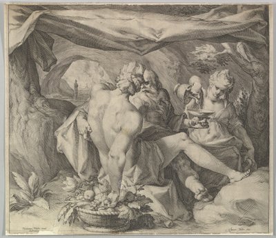 Lot a jeho dcery, ca. 1630. od Jan Muller
