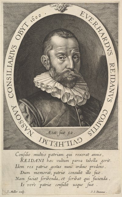 Portrét Everharda van Reyda, radního Williama, prince z Orange, 1602. od Jan Muller