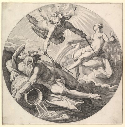 Druhý den umírá II, ze série Stvoření světa, ca. 1594. od Jan Muller