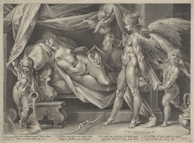 Amor a Psyché od Jan Muller, after Bartholomaeus Spranger