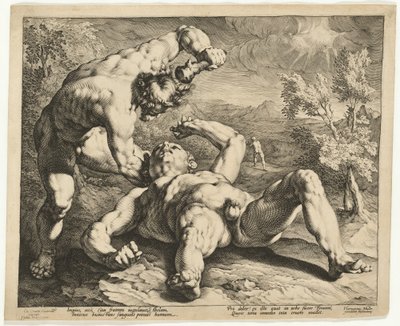 Kain zabil Abela od Jan Muller, after Cornelis Cornelisz van Haarlem