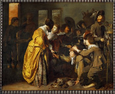 Návrat z lovu (malba na dubovém dřevě) od Jan Olis