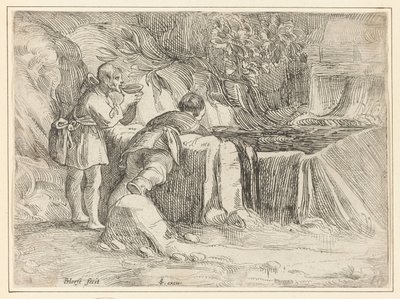 Dva muži u studny od Jan Philipsz. van Bouckhorst