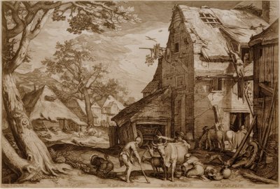 Marnotratný syn jako pastevec vepřů od Jan Pietersz Saenredam