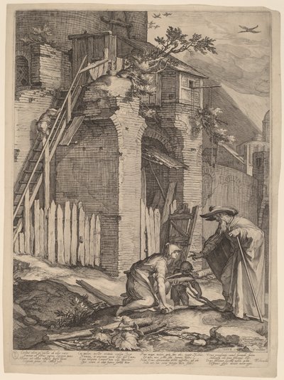 Prorok Eliáš s vdovou ze Sarepty od Jan Pietersz Saenredam, after Abraham Bloemaert