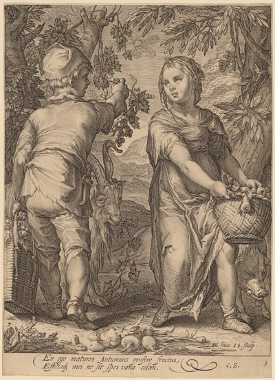 Podzim od Jan Pietersz Saenredam after Hendrik Goltzius