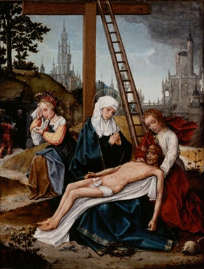 Oplakávání, asi 1510-15 (olej na desce) od Jan Provoost