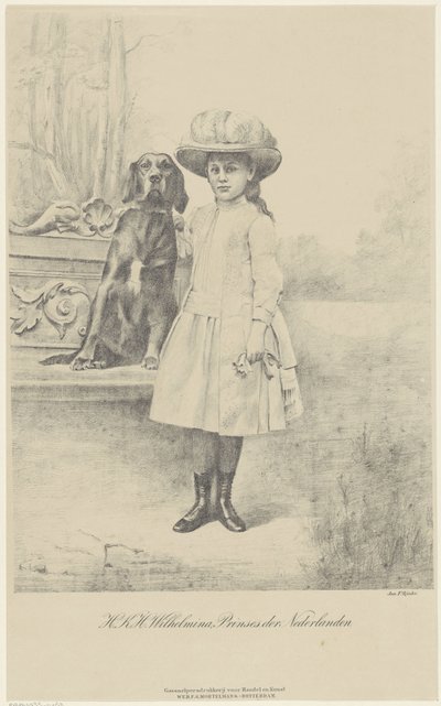 Portrét Wilhelminy, královny Nizozemska od Jan Rinke