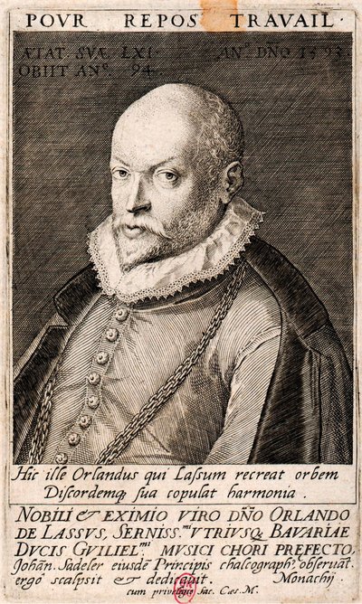 Portrét skladatele Orlanda di Lasso 1532-1594, 1593. od Jan Sadeler