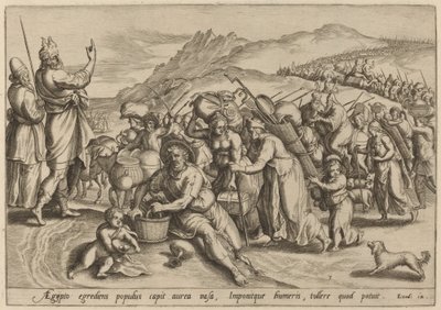 Exodus z Egypta od Jan Sadeler I, after Maarten van Cleef