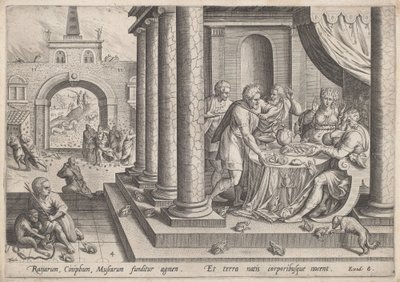Mor žab od Jan Sadeler I, after Maarten van Cleef