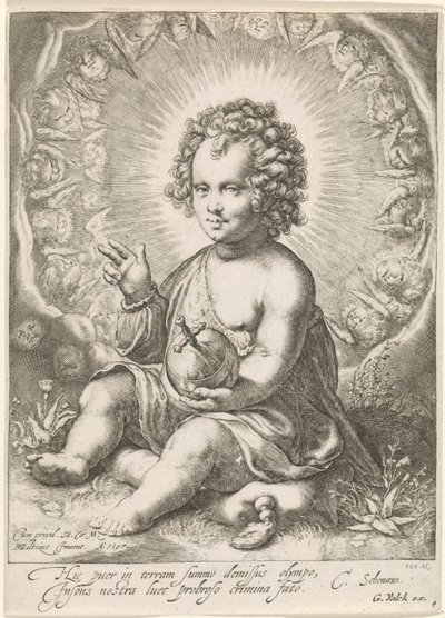 Před Christuskindem als Salvatore od Jan Saenredam (attributed to)