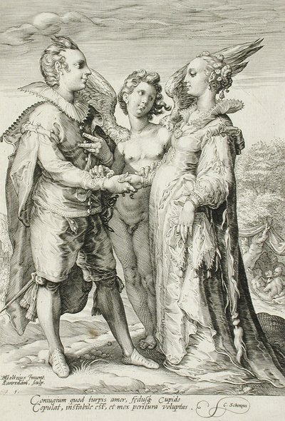 Marriage for Pleasure, Plate 1 The Marriage Trilogy, c.1594 od Jan Saenredam