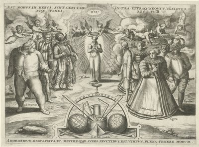 Zosobněná střídmost s hříchy Est modus.in.rebus. sunt. certi.de: (...) (název na objektu) od Jan Snellinck (I) (attributed to)