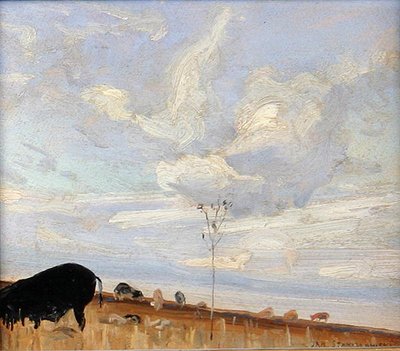 Krajina (olej na palubě) od Jan Stanislawski