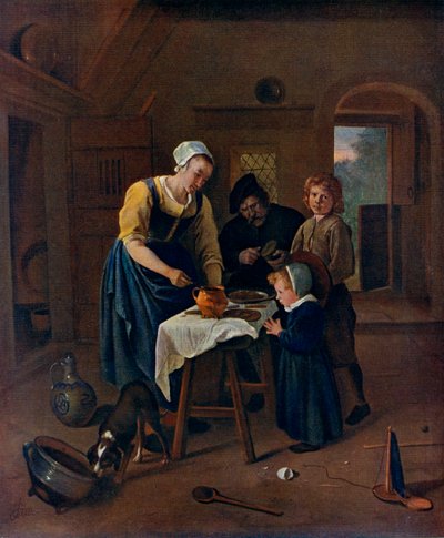 Rolnická rodina v době jídla Grace before Meat, c1665, 1912. od Jan Havickszoon Steen