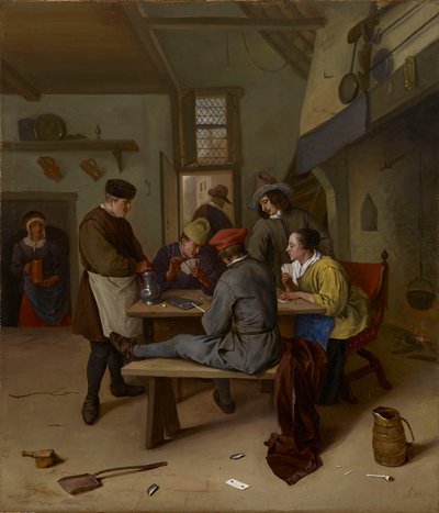 Hráči karet v taverně od Jan Steen