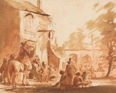 Odpočinek před hostincem od Jan Steen
