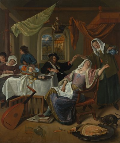 Rozpuštěná domácnost, ca. 1663-64. od Jan Havickszoon Steen