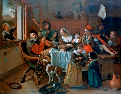 Veselá rodina, 1668 od Jan Havickszoon Steen