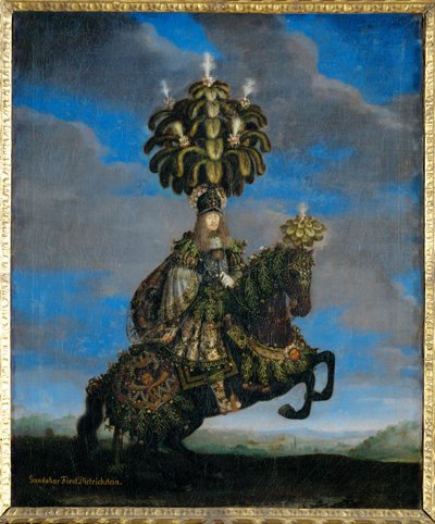 Gundakar, kníže Dietrichstein v kostýmu pro "koňský balet", který se konal na počest příjezdu infantky Margarity Terezy, nevěsty císaře Leopolda I. (malba na plátně) od Jan Thomas