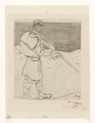 Shell rybář se sítí na pláži v Katwijk aan Zee The shell fisherman (původní název) od Jan Toorop (signed by artist)