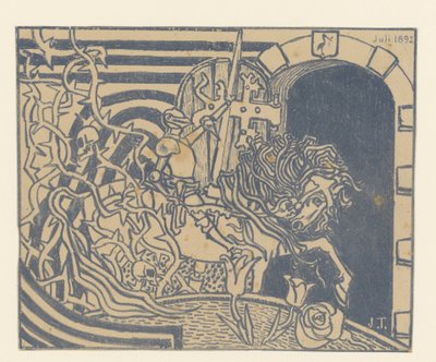 Obálka katalogu s rytířem na koni od Jan Toorop