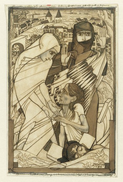 Symbolicky prezentována úleva při povodni 1926 od Jan Toorop
