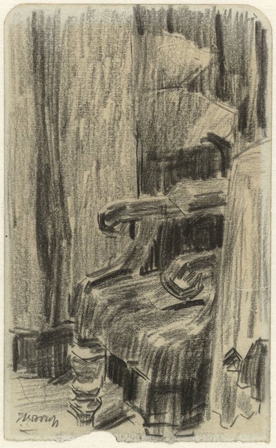 Křeslo částečně zakryté závěsem od Jan Toorop