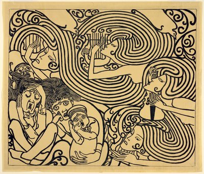 Návrh obrazu pro plakát, Wagenaarova kantáta "Ztroskotání od Jan Toorop