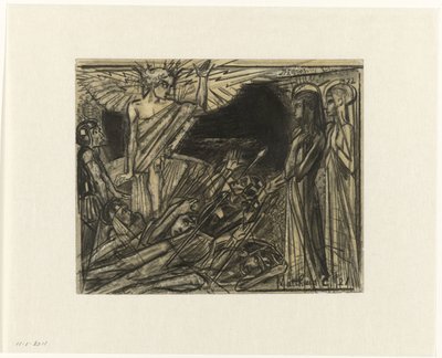 Marie u hrobu, kterou oslovil anděl od Jan Toorop