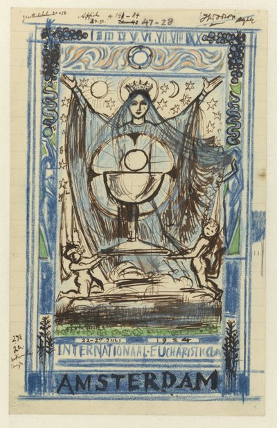 Návrh plakátu pro Mezinárodní eucharistický kongres konaný v Amsterdamu ve dnech 22.-27. července 1924 od Jan Toorop