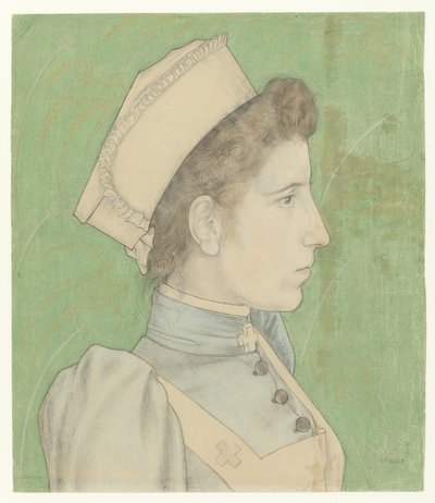 Portrét sestry Nelly Portrét van Nelly Goudkade od Jan Toorop