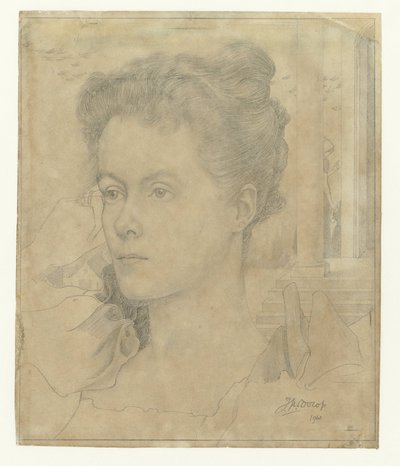 Portrét manželky Jana Tooropa Annie Hall nebo její sestry Janet Hall od Jan Toorop