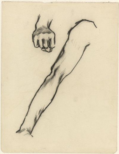 Studijní list s paží a rukou od Jan Toorop