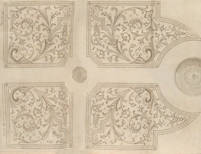 Návrh fontány a čtyř čtvercových parterů pro rekreační zahradu, 1651 od Jan Van de Velde
