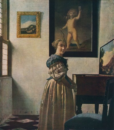 Mladá žena stojící u Virginal, asi 1670-1672 od Jan Vermeer van Delft