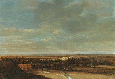 Rozsáhlá dunová krajina se statkem a bělidly od Jan Vermeer van Haarlem