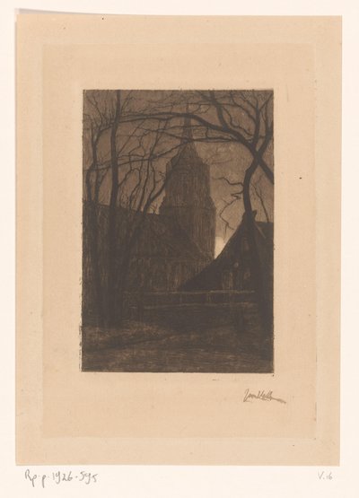 Kostel v Larenu od Jan Veth (signed by artist)