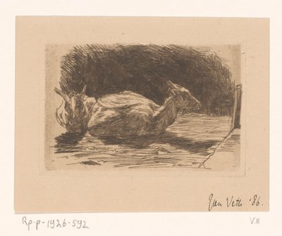 Dvě kozy od Jan Veth (signed by artist)
