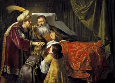 Jákob žehná Josefovým synům od Jan Victors
