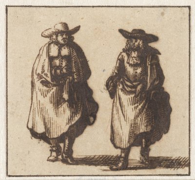 Dva stojící pánové v těžkých pláštích od Jan Vincentsz. van der Vinne (possibly)