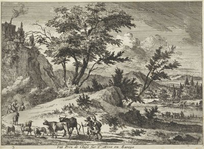 Pohled na silnici poblíž Cluses na Arve, Savoie Vue Prez de Cluse sur L´Arve en Savoije (název na objektu) Faces in Savoie (název série) od Jan Vincentsz. van der Vinne