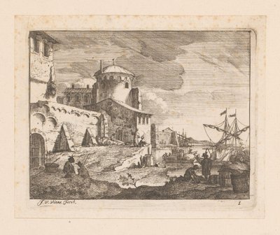 italský přístav od Jan Vincentsz. van der Vinne