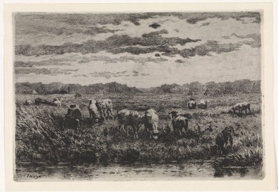 Krajina s ovcemi od Johannes Martinus Vrolijk