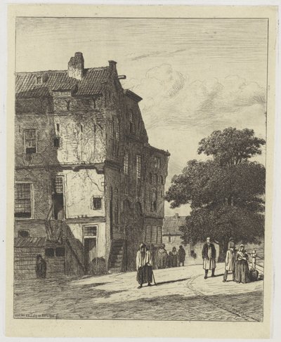 Pohled na ulici v Amsterdamu od Jan Weissenbruch