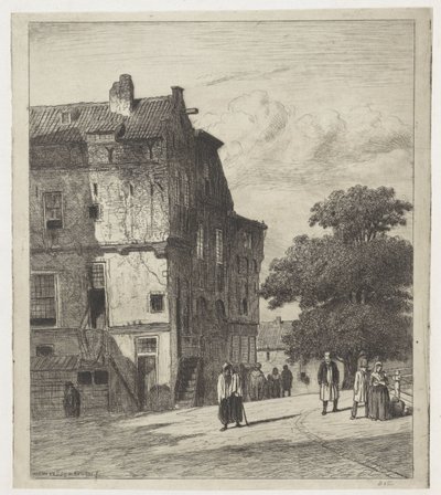 Pohled na ulici v Amsterdamu od Jan Weissenbruch