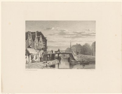Panoráma města s kanálem od Jan Weissenbruch