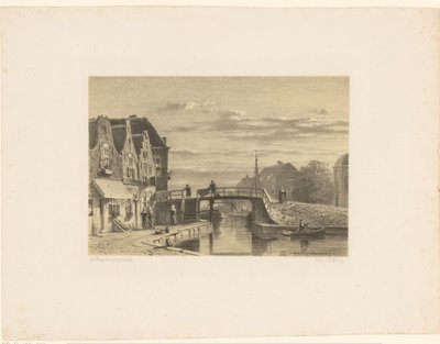 Panoráma města s kanálem od Jan Weissenbruch