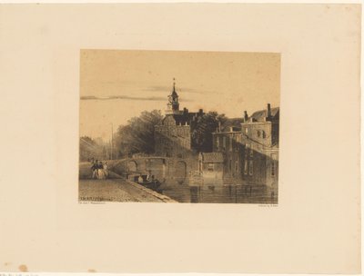 Panoráma města s kanálem od Jan Weissenbruch